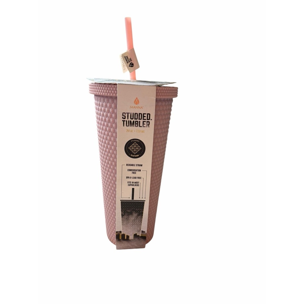 Manna Studded‎ Tumbler 24oz pale pink